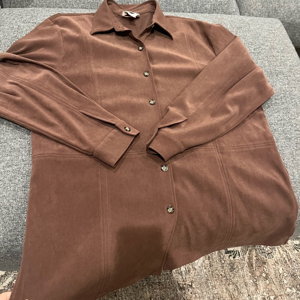Chocolate brown Talbots shirt jacket